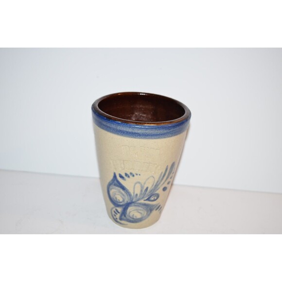 Signed Cedar Swamp Stoneware Co Cape Cod Mass Handcrafted Vase Plum Pudding - Picture 10 of 10